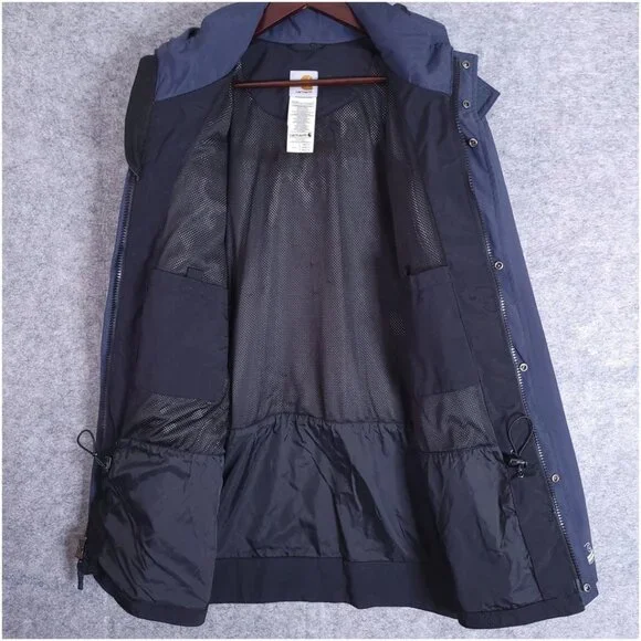 CARHARTT XL Blue Shoreline Waterproof Jacket C72 BLS Full Zip Hooded Mesh Lined - Picture 10 of 14